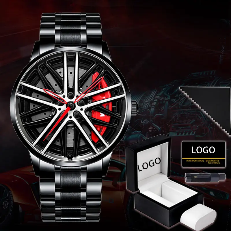 Drop Shipping Official Rim Watch High Quality Wholesale Wheel Watches Quartz Waterproof Wrist Car Wheel Watch Rim Watches Gift