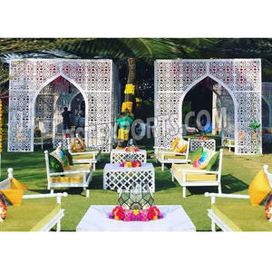 หลังคาโมร็อกโกสีขาวที่ทันสมัยที่สุดพร้อมที่นั่งตัดมันแท็บสำหรับงานแต่งงานดีไซน์ตัดด้วยเลเซอร์สำหรับงานแต่งงานสหรัฐอเมริกา - Product Image 1