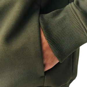 Sweat-shirt à capuche unisexe en molleton de coton vert olive, fermeture éclair intégrale, sweat-shirt à capuche décontracté d'hiver, streetwear, vente en gros, usine - Product Image 6