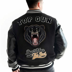 Veste Letterman brodée personnalisable de haute qualité pour hommes respirante grande taille avec logos d'équipe noms et numéros fourrure de mouton - Product Image 3