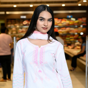 Robe Anarkali de style indien pakistanais pour femmes, tenue de soirée et de mariage, longueur genou, en coton, broderie à sequins, Salwar Kameez - Product Image 4