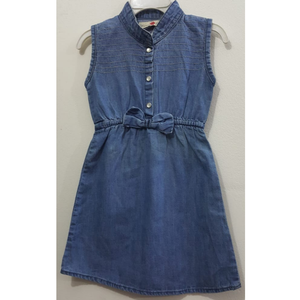 Vestido para Niña con Lazo Bordado en el Pecho y Estampado en la Cintura, Tejidos de Algodón, Poliéster y Mezclilla, Suministro ODM, Tiempo de Entrega de Muestra de 7 Días - Product Image 1