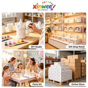 <span class=keywords><strong>Kit</strong></span> de Tazas de Cerámica para Pintar, Juego de Manualidades Educativas para Niños, Diseño de Castillo de Cuento de Hadas, Regalo Navideño - Product Image 5