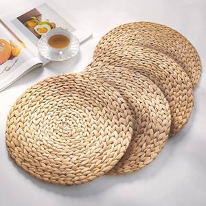 Woven round water hyacinth <b>placemats</b> supplier direct price handcrafted <b>placemat</b> <b>table</b> mats - Product Image 6
