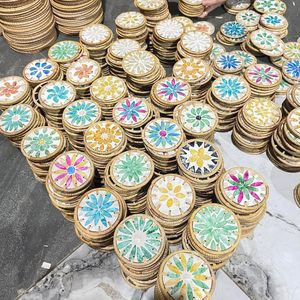 Tapete de bebida Natural tejido a mano para decoración de mesa elegante posavasos decorativo de ratán de nácar de Vietnam con nácar - Product Image 3