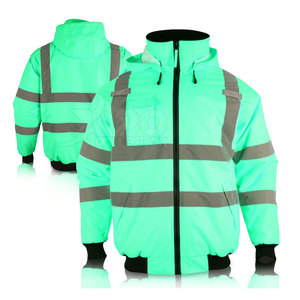 เสื้อขนแกะโพลีเอสเตอร์100% มีฮู้ดสำหรับผู้ชายเสื้อมีฮู้ด Hi VIS สะท้อนแสงสำหรับฤดูหนาว - Product Image 3