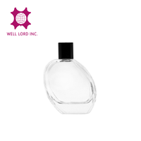Elegante Botella de Perfume Ovalada de Vidrio Transparente de 80 ml con Serigrafía y Opción de Logotipo Personalizado, Modelo WL10575