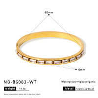 Bracelet jonc texturé en acier inoxydable plaqué or 18 carats, manchette minimaliste anti-ternissement pour usage quotidien, bijou de bureau, cadeau