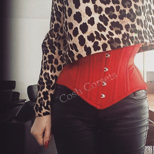 Corset en coton orange sous-poitrine pour le modelage du corps |   Corset gothique - Product Image 1