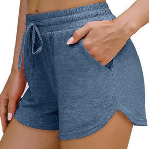 Nouveau style short taille haute élastique en tricot léger et respirant en coton/polyester pour femme avec poches, idéal pour le yoga et les activités sportives en extérieur - Product Image 2