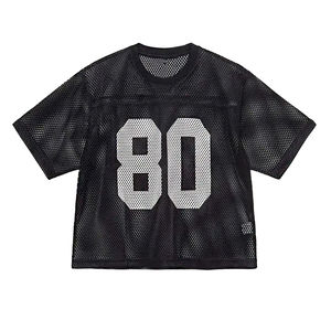 Maillot de football américain unisexe personnalisé en maille respirante, vêtement de sport à rayures, uniforme d'équipe, manches courtes, grande taille, numéro personnalisé - Product Image 3