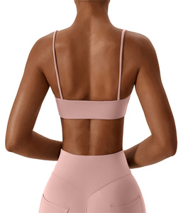 Soutien-gorge de sport pour femme, vente en gros, haut de gamme, pour entraînement et yoga, col en U, sans couture, doux, compression légère, design personnalisé, maintien élevé - Product Image 2