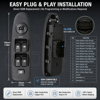93570-2D100CA 93570-2D100 Interrupteur de commande de lève-vitre électrique avant gauche, bouton de rétroviseur pour Hyundai Elantra 2.0L 2001 2002 2006