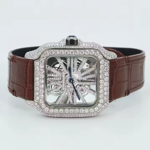 นาฬิกาควอตซ์ผู้ชายเพชรโมอิสซาไนต์ VVS ขายดี พร้อมหน้าปัดกระจกและสายสแตนเลส ดีไซน์หรูหรา - Product Image 1