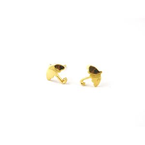 14k Solid 18k <b>Gold</b> Umbrella <b>Studs</b> <b>Earrings</b> Trendy White <b>Rose</b> Yellow with Diamond Zircon Pearl Main Stones for Engagement - Product Image 2