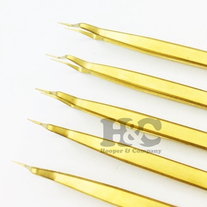 OUTILS DE SOIN DES CILS DE LUXE Nouvelle conception Pince à épiler dorée pour isolation des cils Acier inoxydable durable Extension de cils en vison Durable Antidérapant - Product Image 3