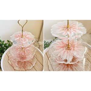 Moderno Soporte para Tartas de Resina Transparente con Efecto Mármol y Soporte Decorativo de Alta Calidad para Tartas para Uso en Panaderías y Servicios de Catering - Product Image 6