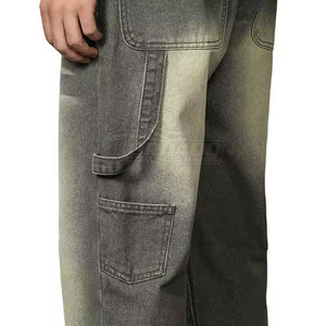 Factory Made Hot Sale Men's Breathable Washed Solid Wide Leg <b>Jeans</b> Winter Customizable Summer Autumn Wholesale Best Quality - Product Image 6