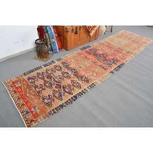 พรมวินเทจสไตล์ตุรกี ขนาด 3.1x11.6 ฟุต สีส้มเฮอร์กี ทำจากขนสัตว์ - Product Image 2