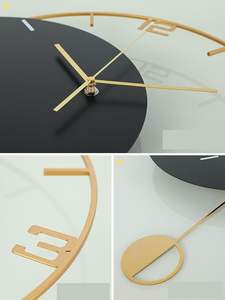 Mur d'art en métal suspendu Design rétro moderne silencieux sans tic-tac à piles fait à la main luxe salon bureau couloir décor - Product Image 2