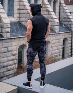 Casual Streetwear Summer Sleeveless Gym Hoodie Workout Bodybuilding Muscle Fit Wholesale Custom Colors Sleeveless Hoodie For Men - Product Image 2