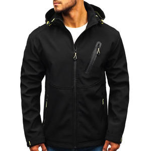 Veste d'hiver en polaire noire formelle de haute qualité pour hommes, taille personnalisable, col montant, imperméable, respirante, fermeture éclair, à capuche, à carreaux - Product Image 4