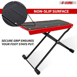 5Core Guitar Foot <b>Stool</b> Height Adjustable <b>Folding</b> Leg Rest Classical Footrest - Product Image 6