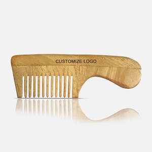 Peine de madera de neem orgánico 100% de la mejor calidad, diseño personalizado con logotipo Original DE LA India, regalo para el cuidado del cabello del bebé, fabricante Original - Product Image 5