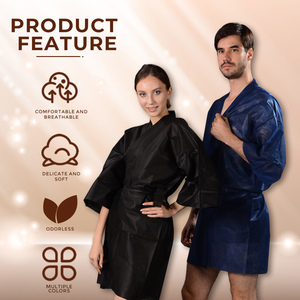 Disposable Massage Long Sleeves Nonwoven Kimono <b>Robe</b> for <b>SPA</b> Wear - Product Image 6