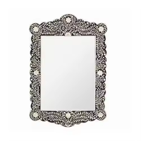 Miroir mural décoratif en nacre écologique au design moderne, forme personnalisée, bordure encadrée en os incrusté, modèle CC-8808 Croissant