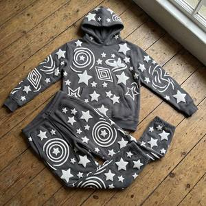 <b>Men's</b> Streetwear Tracksuit 3D for Acid Wash Vintage Eco-Friendly Dream Big Star Graphic Hoodie Jogger Set <b>Grey</b> - Product Image 5