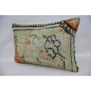 Premium Beige Kantha <b>Patchwork</b> Wool Pillow 16x24 Inch Luxury Vintage Woven Pattern Portable <b>Bedding</b> Fluffy Square Ring Features - Product Image 2