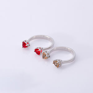 Anillo de Boda Ajustable con Diseño de Corazón de Circonita Sultanita, Hecho a Mano en Turquía, Moderno, de Plata de Ley 925, Joyería Fina de Lujo - Product Image 4