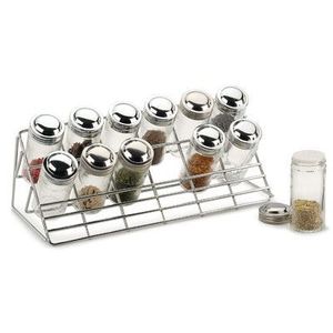 <b>Vintage</b> style iron kitchen rack with <b>glass</b> hanging section and storage shelves perfect for retro decor themes - Product Image 4