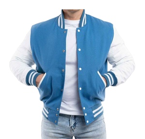 Chaqueta Universitaria de Alta Calidad, Estilo Varsity, Chaqueta de Moda Urbana con Mangas de Cuero, Transpirable, para Invierno - Product Image 1