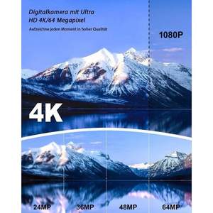 Appareil photo numérique 4K 64MP avec écran tactile 5.0 et capteur CMOS |   Carte mémoire TF pour appareil photo reflex numérique compact et capture vidéo - Product Image 3