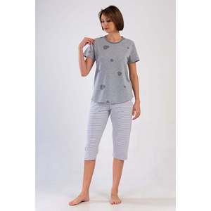 Conjunto de Pantalones Capri KADIN P.SUPREM XXL con Cuello Redondo y Mangas Cortas - Gris Melange - Gris Melange - Product Image 1