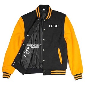 Chaquetas de manga de cuero para hombre de diseño personalizado para invierno otoño y primavera-chaquetas de lana de béisbol Letterman y Varsity High Street OEM - Product Image 5