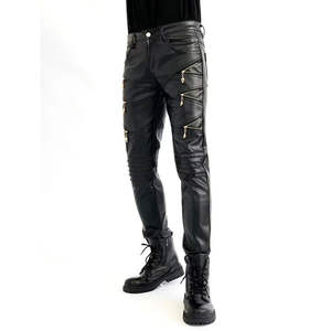 Pantalon en cuir pour homme personnalisé de haute qualité, style urbain, coupe droite, respirant, imperméable et écologique - Product Image 2