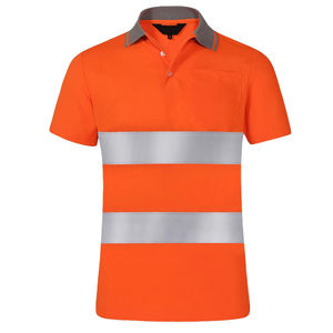 Venta al por mayor de camisas polo de alta visibilidad para hombre, ropa de seguridad de punto de alta visibilidad, tiras reflectantes, cuello en contraste, camiseta de trabajo personalizada - Product Image 1