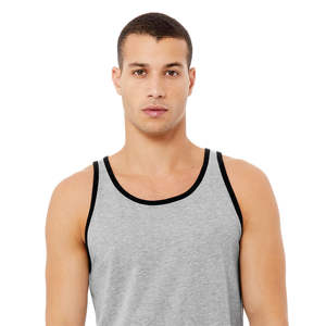 Side Seamed Retail Fit 100% Airlume Combed and Ring Spun Cotton 32 Single 4.2 oz Athletic/<b>Black</b> Unisex Jersey Tank - Product Image 4