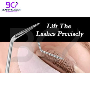 Nouvel arrivage : Outil de séparation des cils en acier inoxydable rose, le plus vendu, forme courbée, 2-en-1 pour lifting et teinture temporaire longue durée - Product Image 2