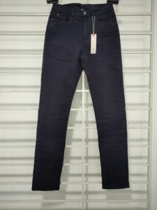 Jean Farrah Boot Crop à taille haute pour femme en coton délavé bleu clair personnalisé, denim extensible, longueur courte - Product Image 2