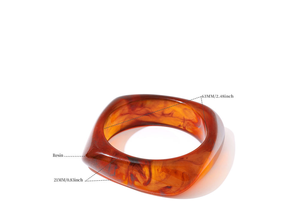 Brazalete de Resina Color Ámbar Estilo Vintage, Forma Irregular, Suave, Grueso y Ancho, Joyería para Regalo - Product Image 4