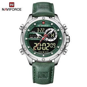 NAVIFORCE 9208 <span class=keywords><strong>Orologio</strong></span> Creativo da Uomo, <span class=keywords><strong>Orologio</strong></span> da Polso Sportivo di Lusso Originale al Quarzo, Impermeabile con Cinturino in Pelle, <span class=keywords><strong>Orologio</strong></span> Digitale Analogico - Product Image 5