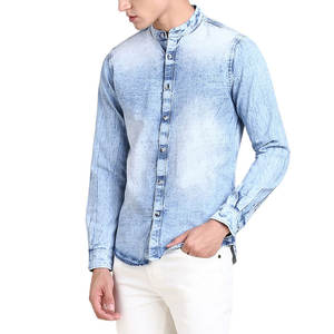 Best Selling <b>Men's</b> Long Sleeve <b>Denim</b> <b>Shirt</b> New Fashionable Print Design for Casual Wear High Quality OEM Serviced - Product Image 3
