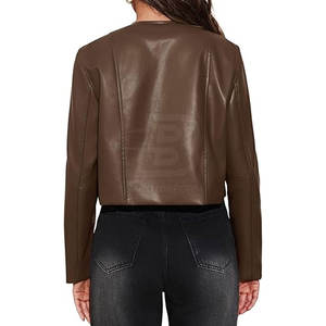 Chaqueta de cuero para mujer de último estilo, precio al por mayor, chaqueta de cuero para mujer, chaqueta de cuero más vendida, invierno de poliéster de alta calidad - Product Image 4
