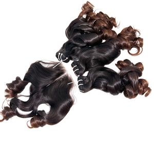 Extensions de cheveux humains vietnamiens de couleur personnalisée rebondissante de haute qualité, faisceaux de cheveux bruts avec fermeture - Product Image 3