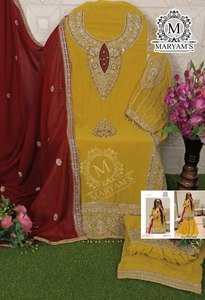 นำเสนอความหรูหราเรียกร้องผู้หญิงมุสลิมผ้าบริสุทธิ์บริสุทธิ์พิเศษตัดเย็บเสื้อผ้าแม่บ้าน anarkali salwar kameez สำหรับเดือน Eid & ramzan - Product Image 4