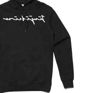 Sudaderas con capucha para hombre Core Signature Hoodie Black Heavyweight 100% Cotton Poly Blend Aislado Cómodo para el uso diario - Product Image 3